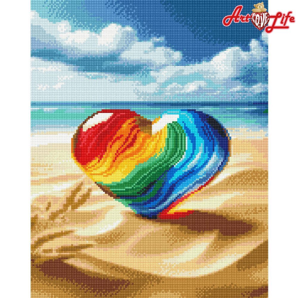 藝術生活 鑽石新設計 滿版立體鑽石畫【GJ6582】流沙愛情  40*50CM