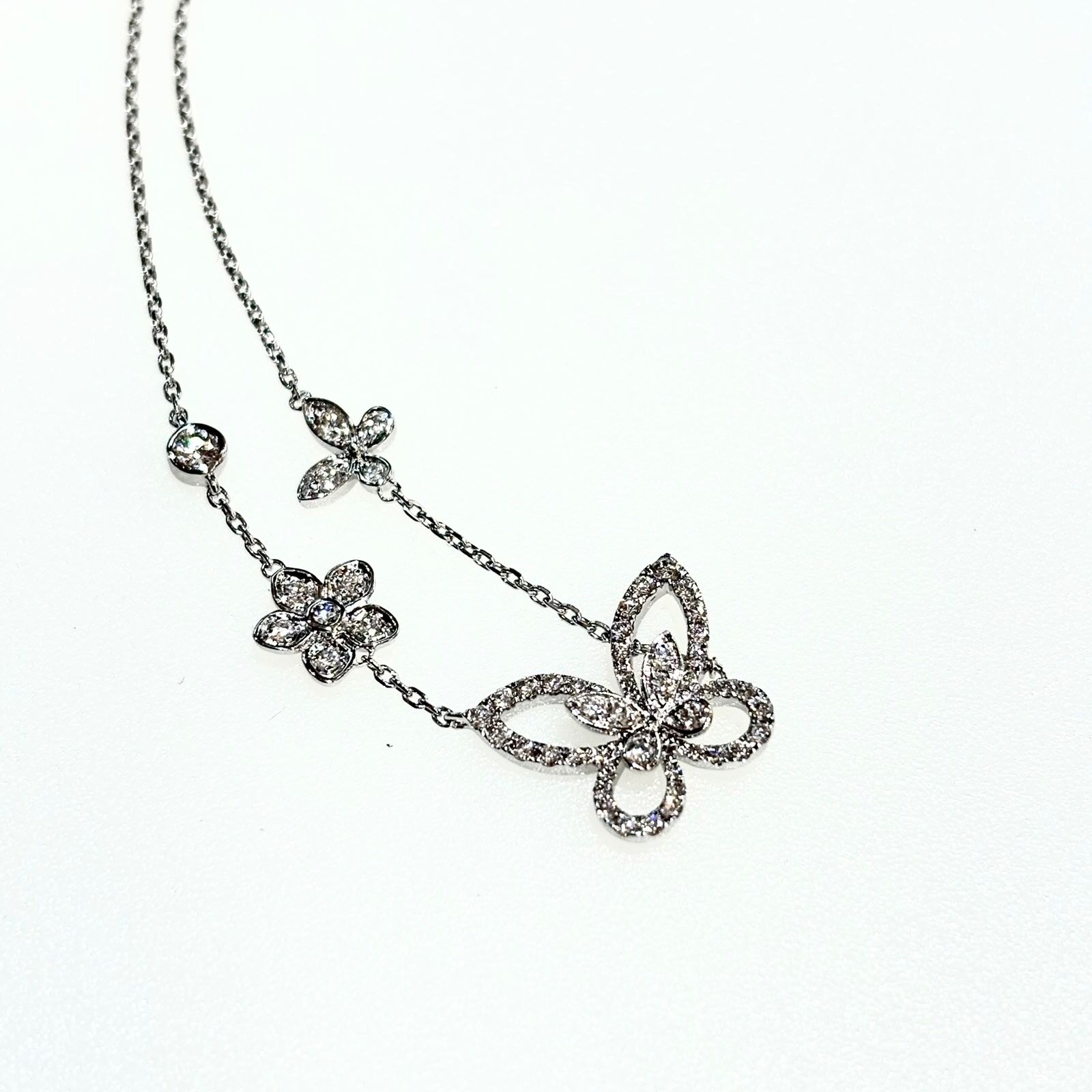 全新GRAFF頸鏈 BUTTERFLY 18K白金鑽石 蝴蝶系列 #BRAND NEW #香榭站正品