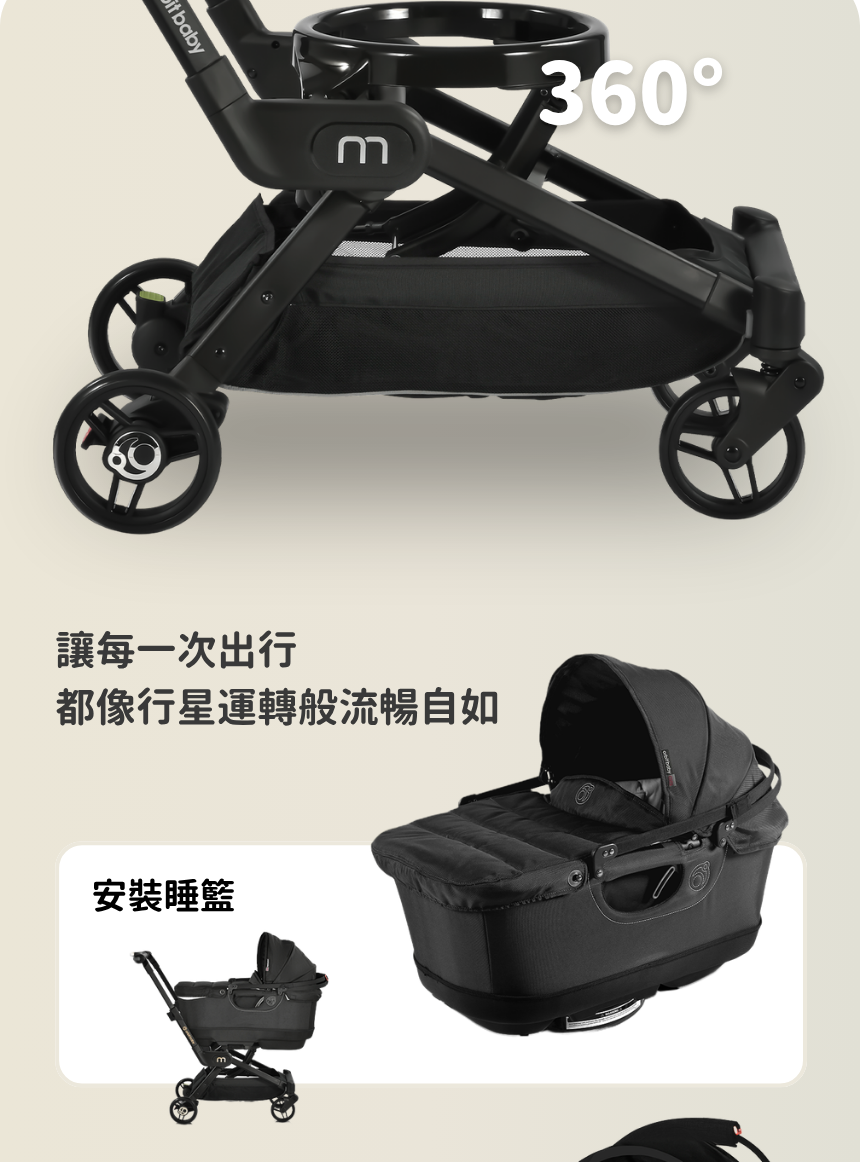 Orbit Baby M 便攜式折疊360旋轉嬰兒手推車