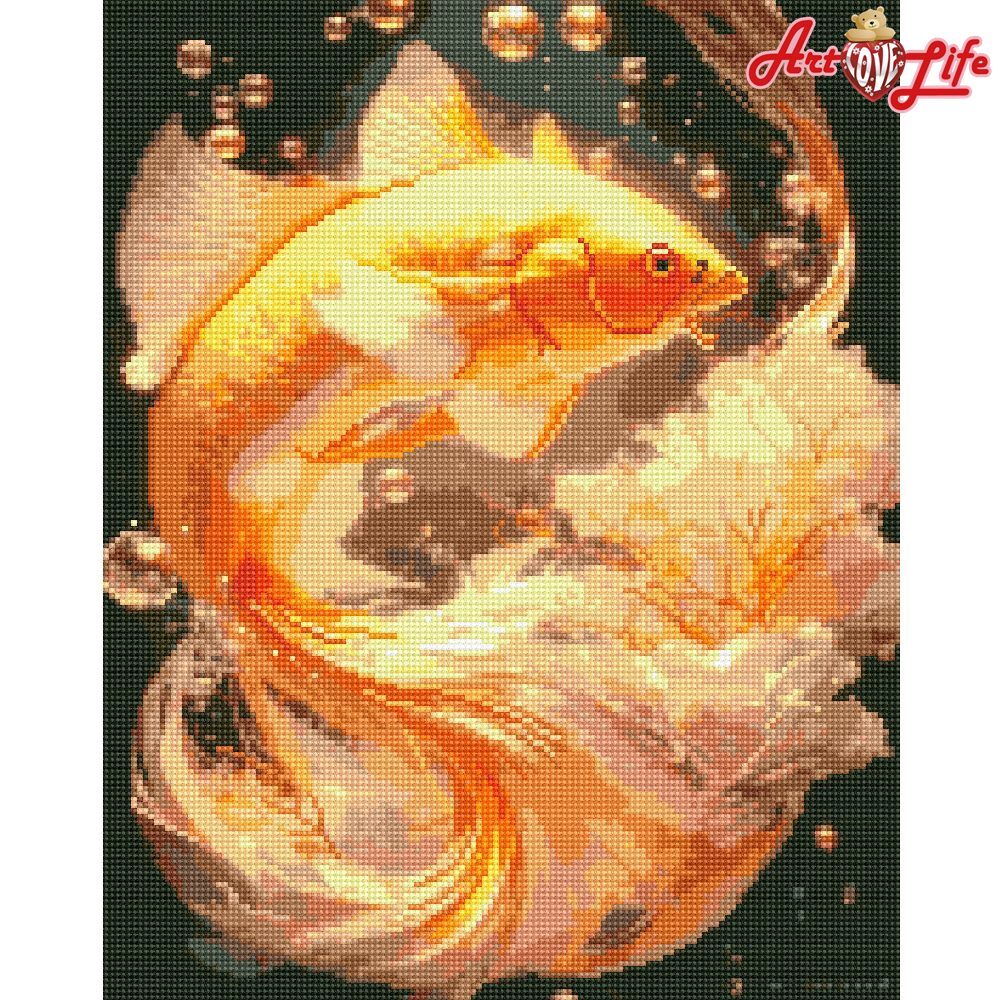 藝術生活 鑽石新設計 滿版立體鑽石畫【GJ6815】魚躍龍門  40*50CM