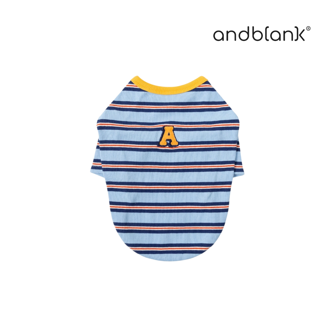 andblank 條紋短袖(藍)