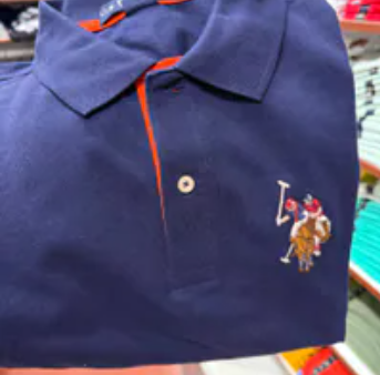 [S] POLO ASSN CLASSIC NAVY MULTI COLOR BIG LOGO SOLID POLO SHIRT, 11304688-CLNV (SZZ1163)