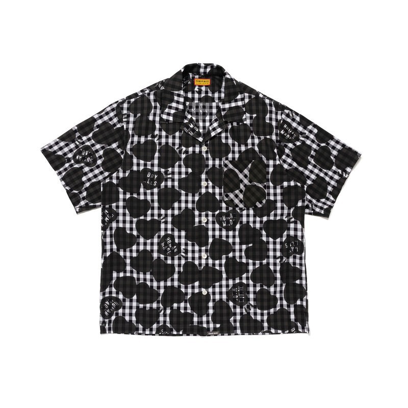 預購┃HUMAN MADE HEART GINGHAM CHECK SHIRT 黑色 愛心 短袖 襯衫