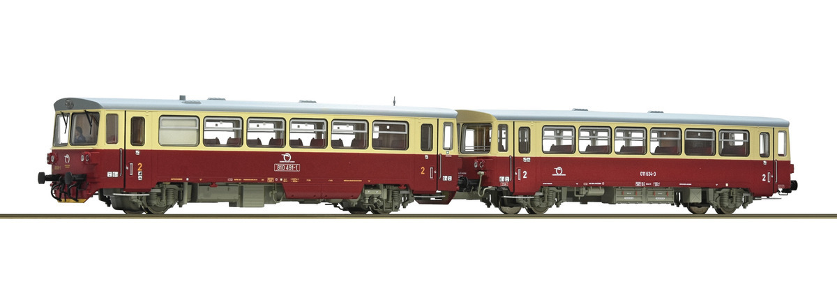 Roco 7710023 HO規 捷克斯洛伐克國家鐵路公司（ZSSK）810 491-1型 數位音效柴油車，附拖車