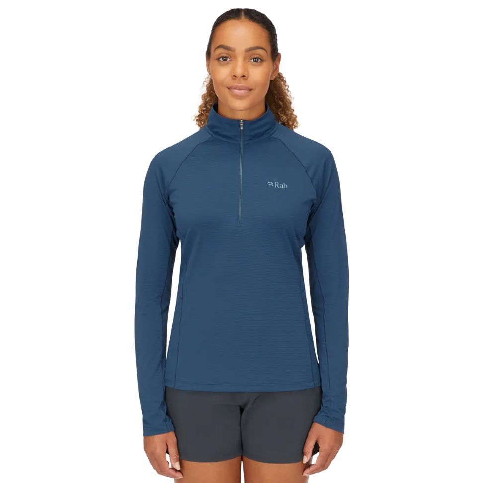 Rab Women's Sonic LS Zip 女款 長袖透氣拉鍊排汗衣 QBL-04-TMB 暴風藍 [HappyOutdoor]