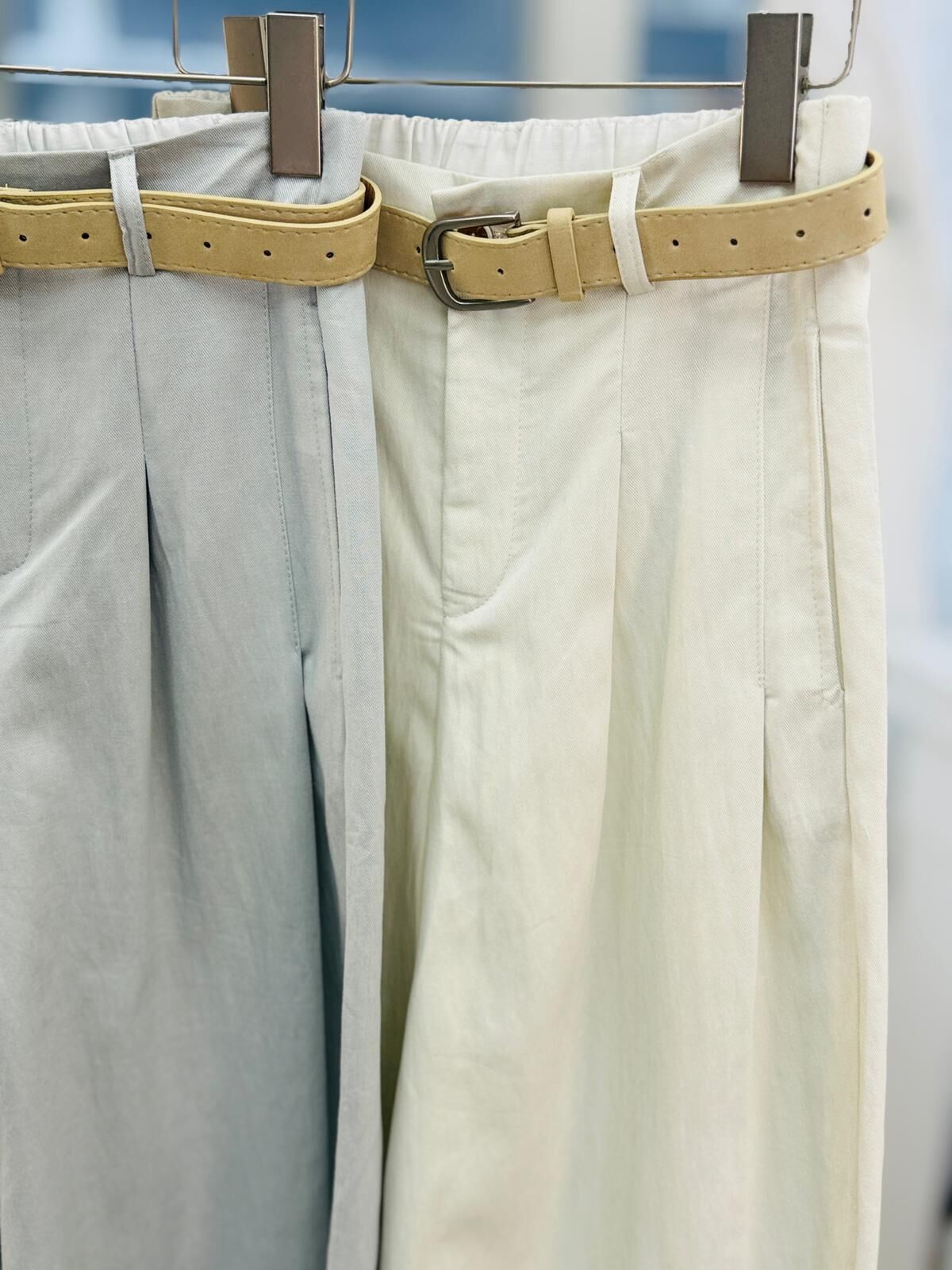 PANTS#8670 灰藍/米白