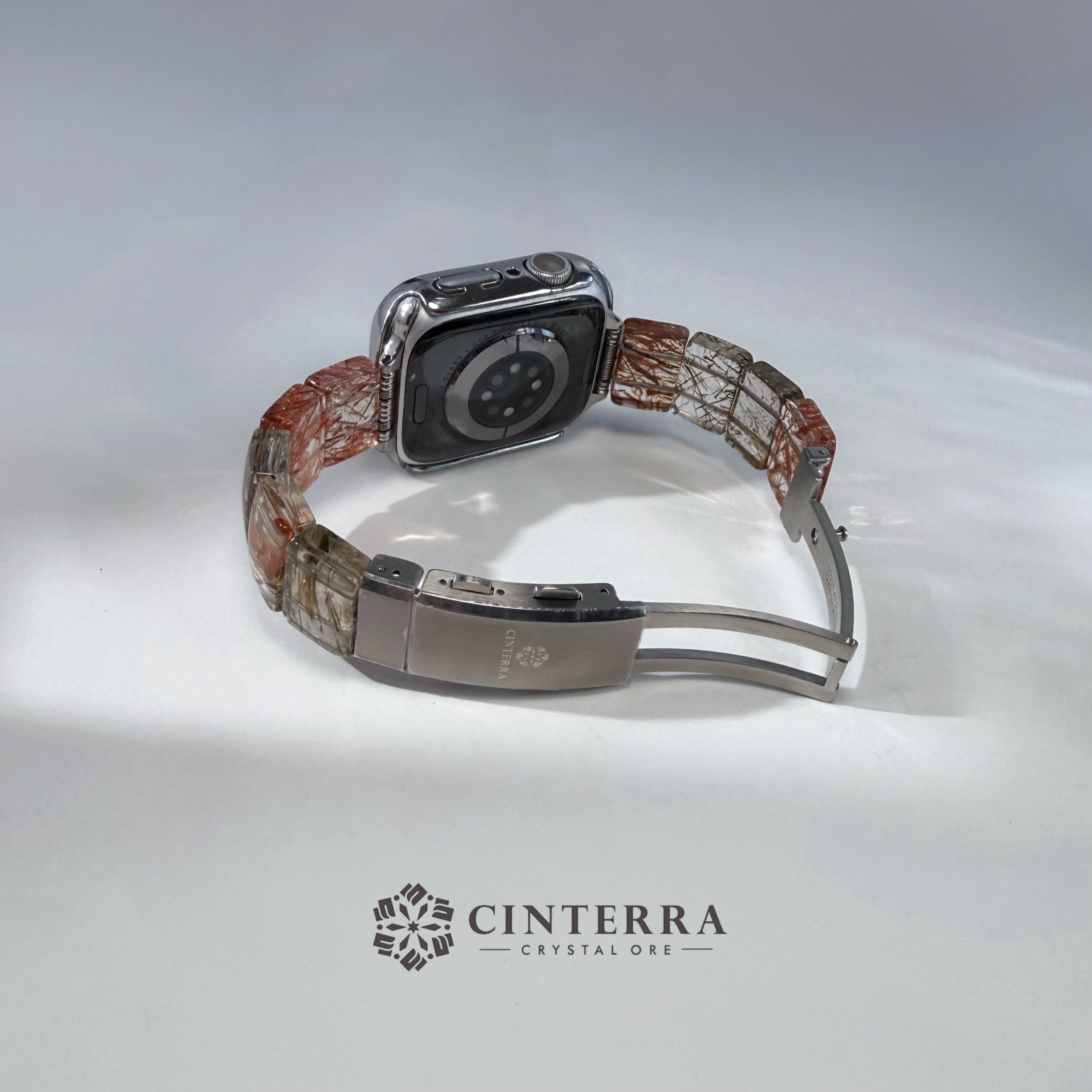 【可調式按壓扣】復古楓透體黑金超七Apple Watch 錶帶|15mm|黑金超七｜財運事業運｜