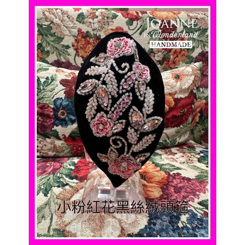ACC-CCG0604-005 小粉紅花黑絲絨頭箍 (A5)