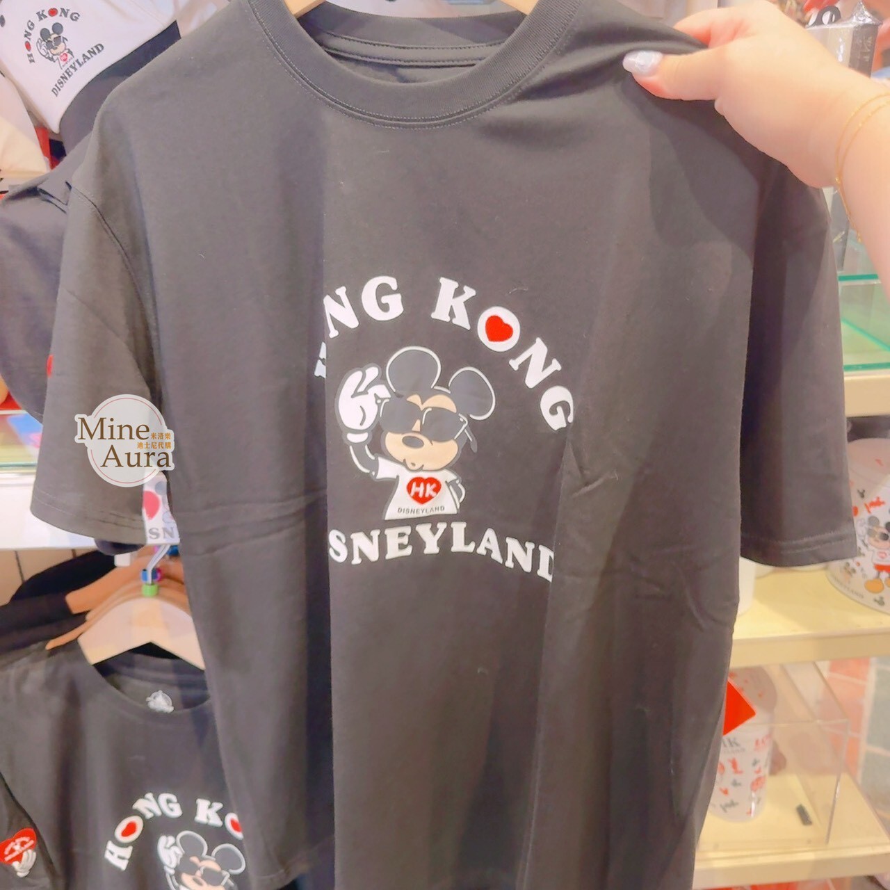 HONG KONG DISNEYLAND 系列 米奇 Mickey 黑色 上衣 短T -香港迪士尼樂園