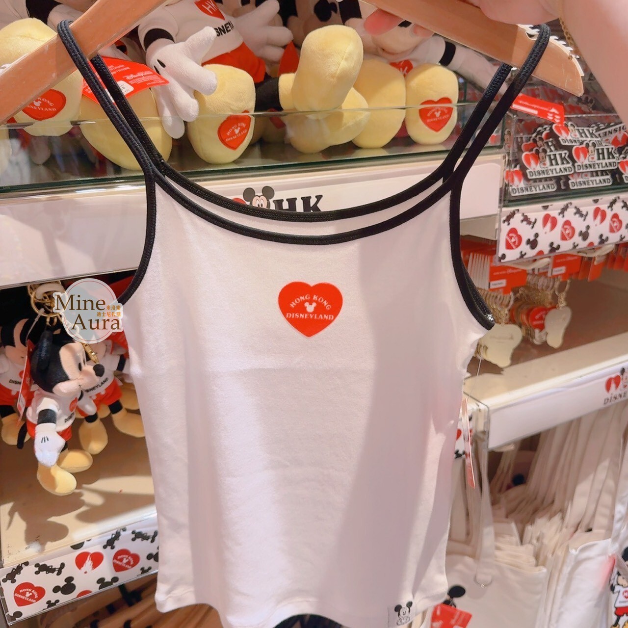HONG KONG DISNEYLAND 系列 米奇 Mickey 愛心圖案 細肩帶 背心 -香港迪士尼樂園