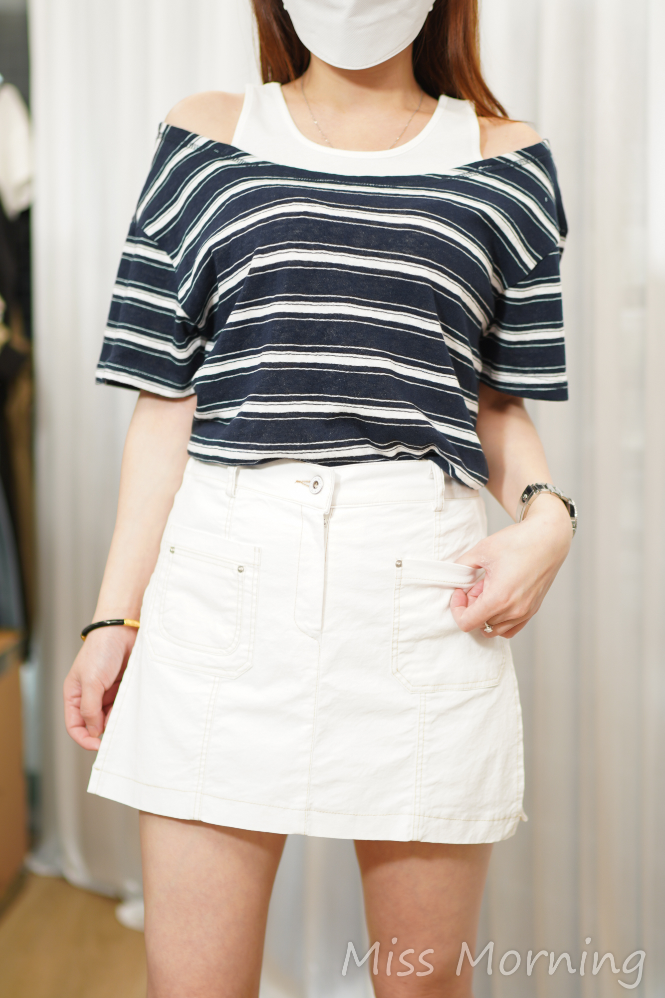 露肩條子Tee(15245)