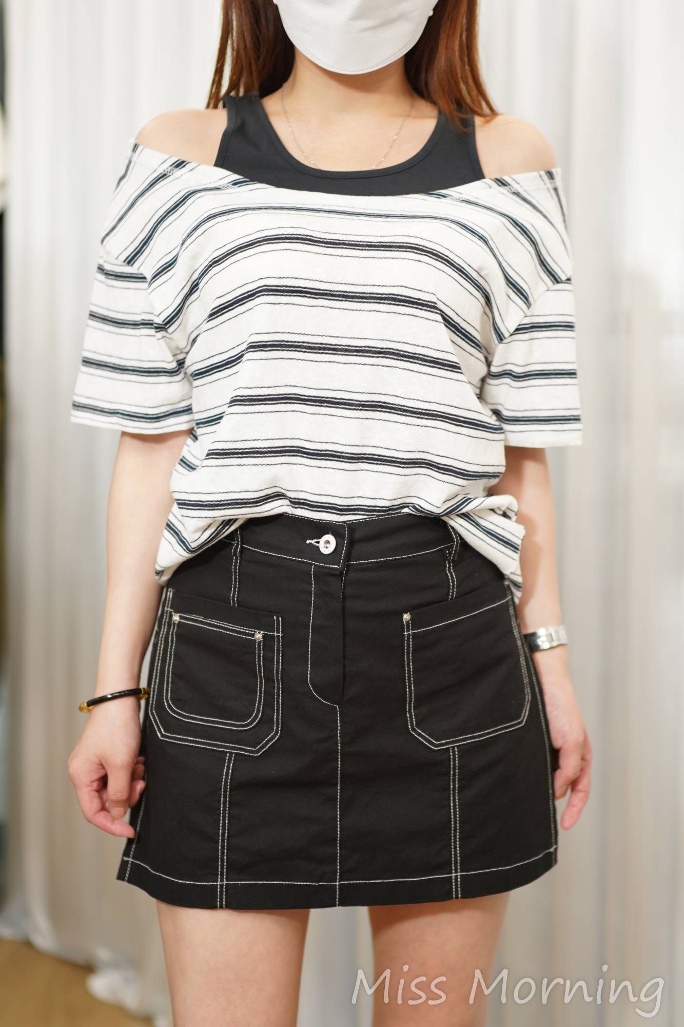 露肩條子Tee(15245)