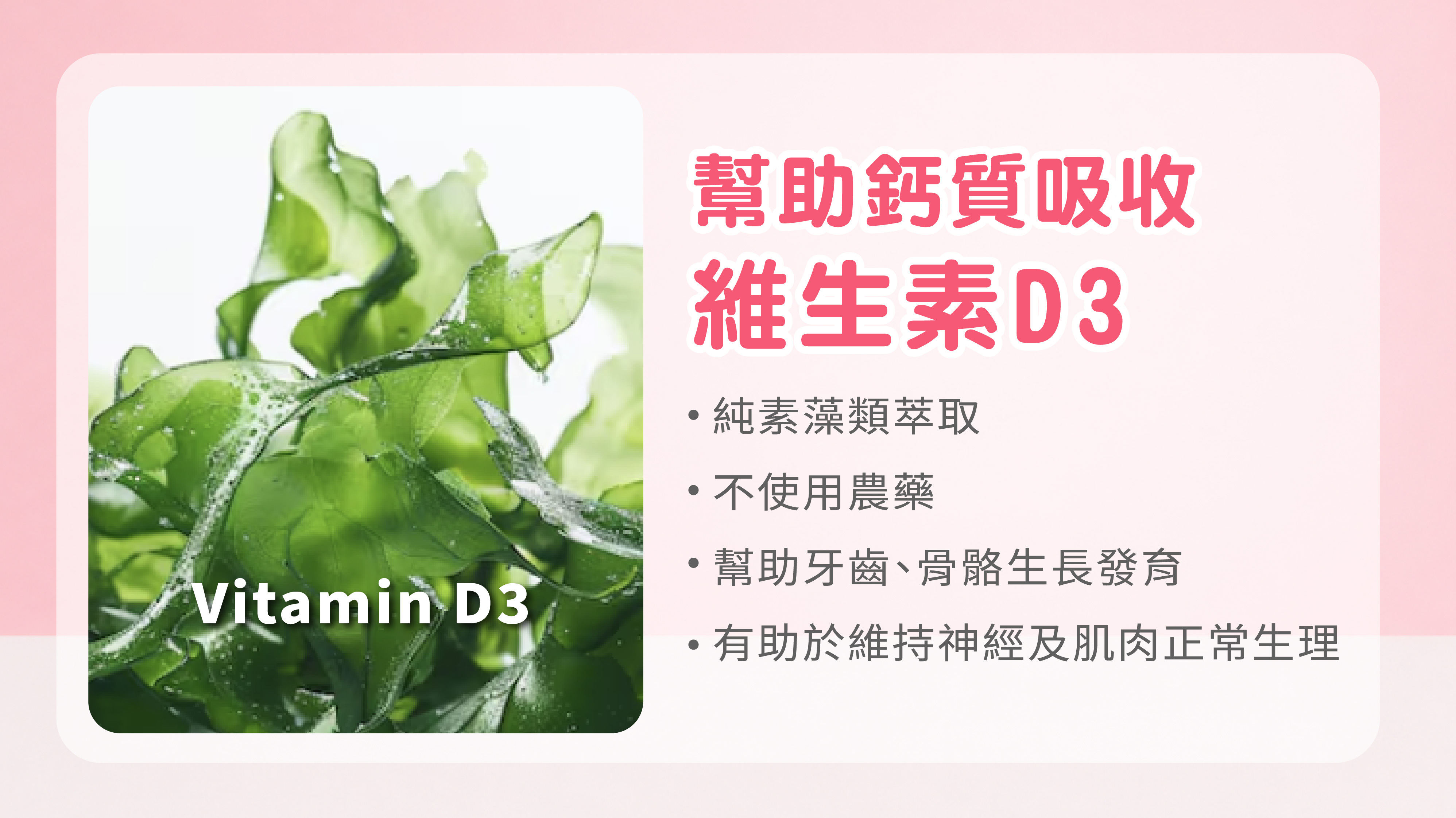 幫助鈣質吸收,維生素D3