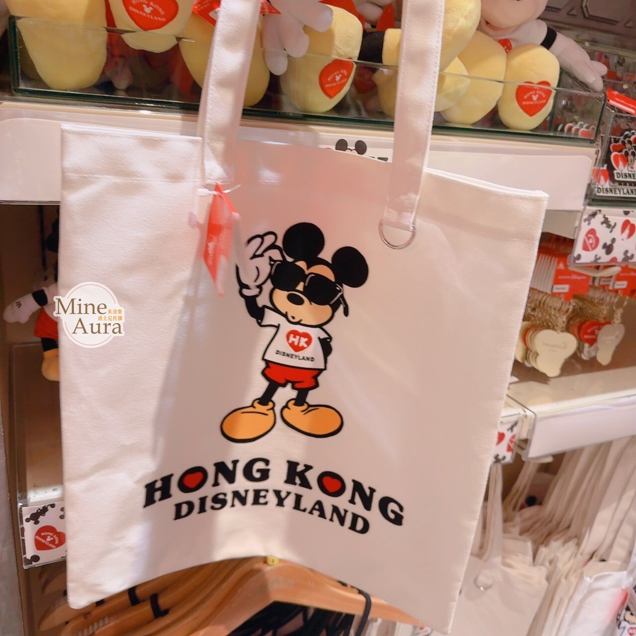 HONG KONG DISNEYLAND 系列 米奇 Mickey 圖案 手提 肩背 帆布袋 帆布包 -香港迪士尼樂園