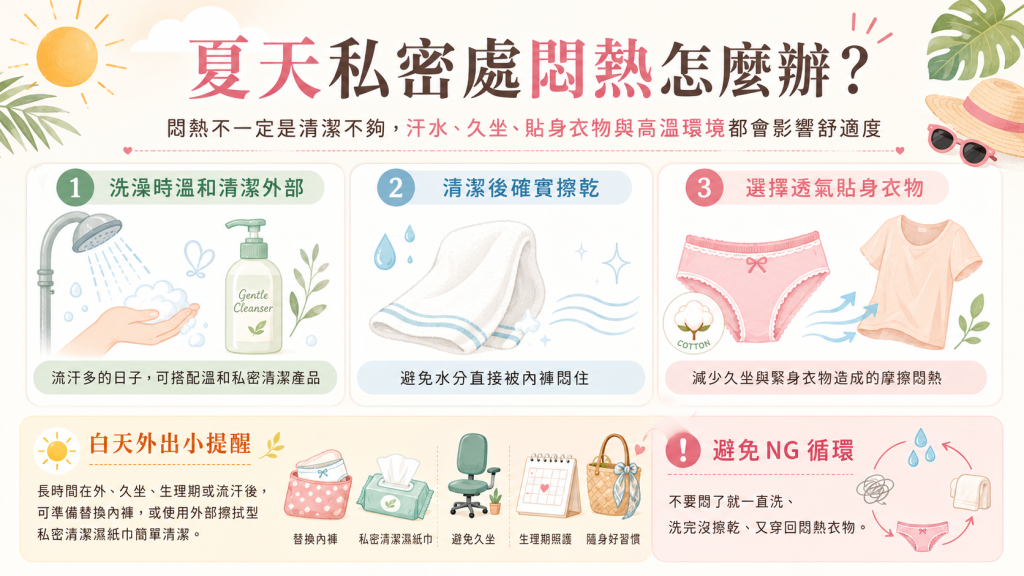夏天私密處容易悶熱，清潔方式要改變嗎？