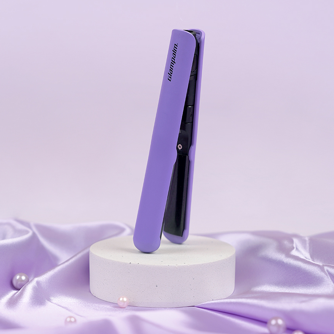 Glampalm GP103 Double-C 迷你造型夾 [弧形板面] [薰衣草紫色] - 1年保養