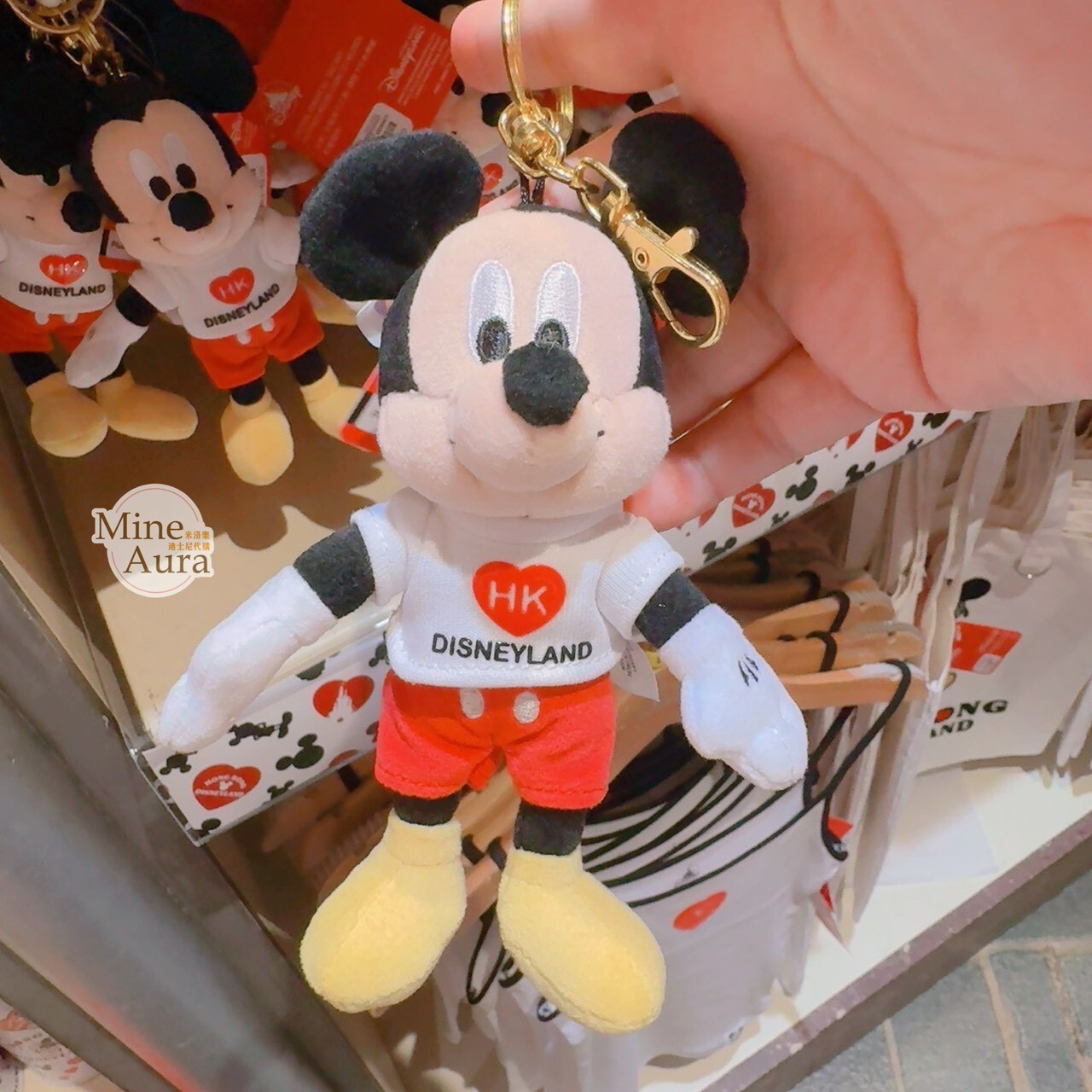 HONG KONG DISNEYLAND 系列 米奇 Mickey 造型 絨毛 鑰匙圈 吊飾 -香港迪士尼樂園