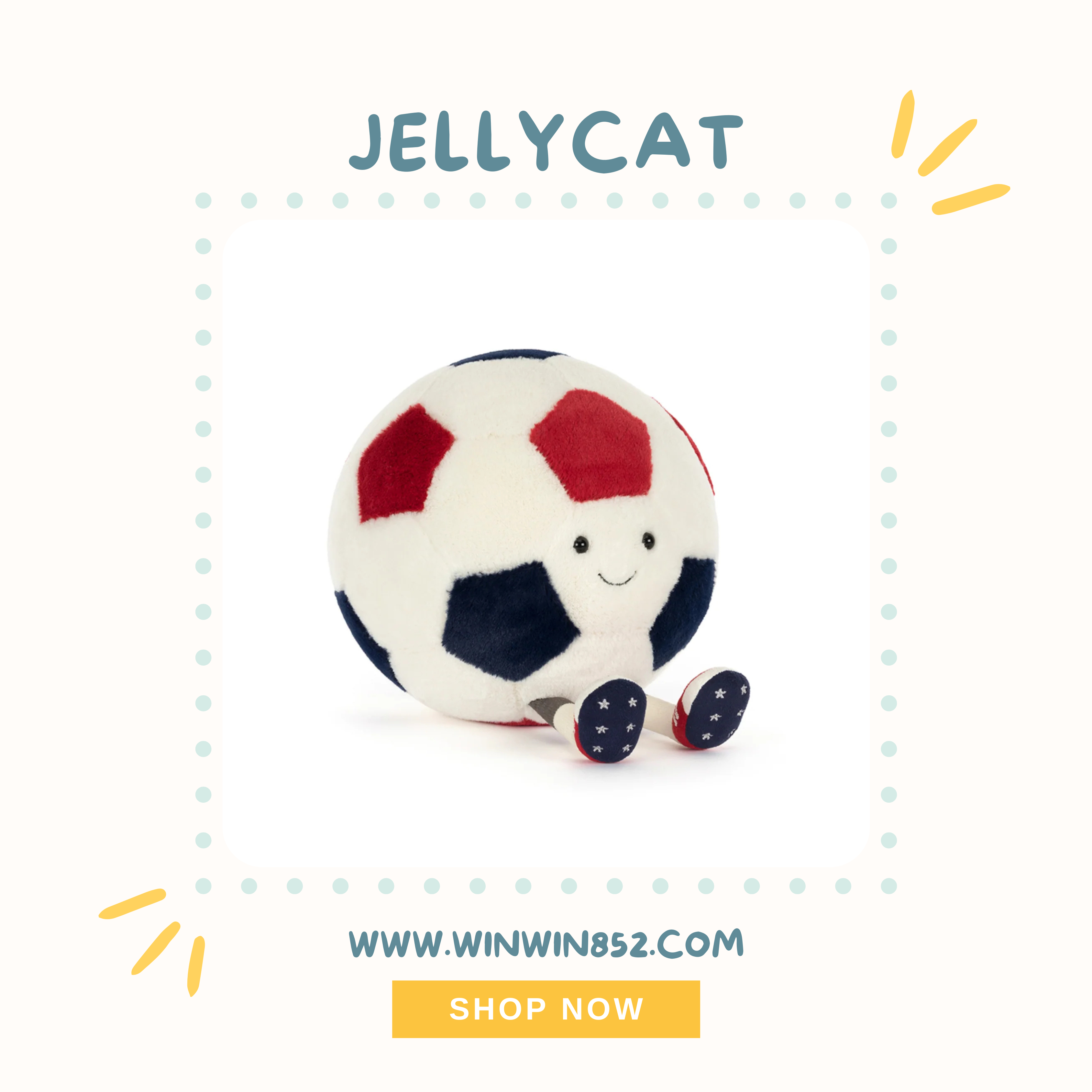 Jellycat Amuseables USA Soccer Ball