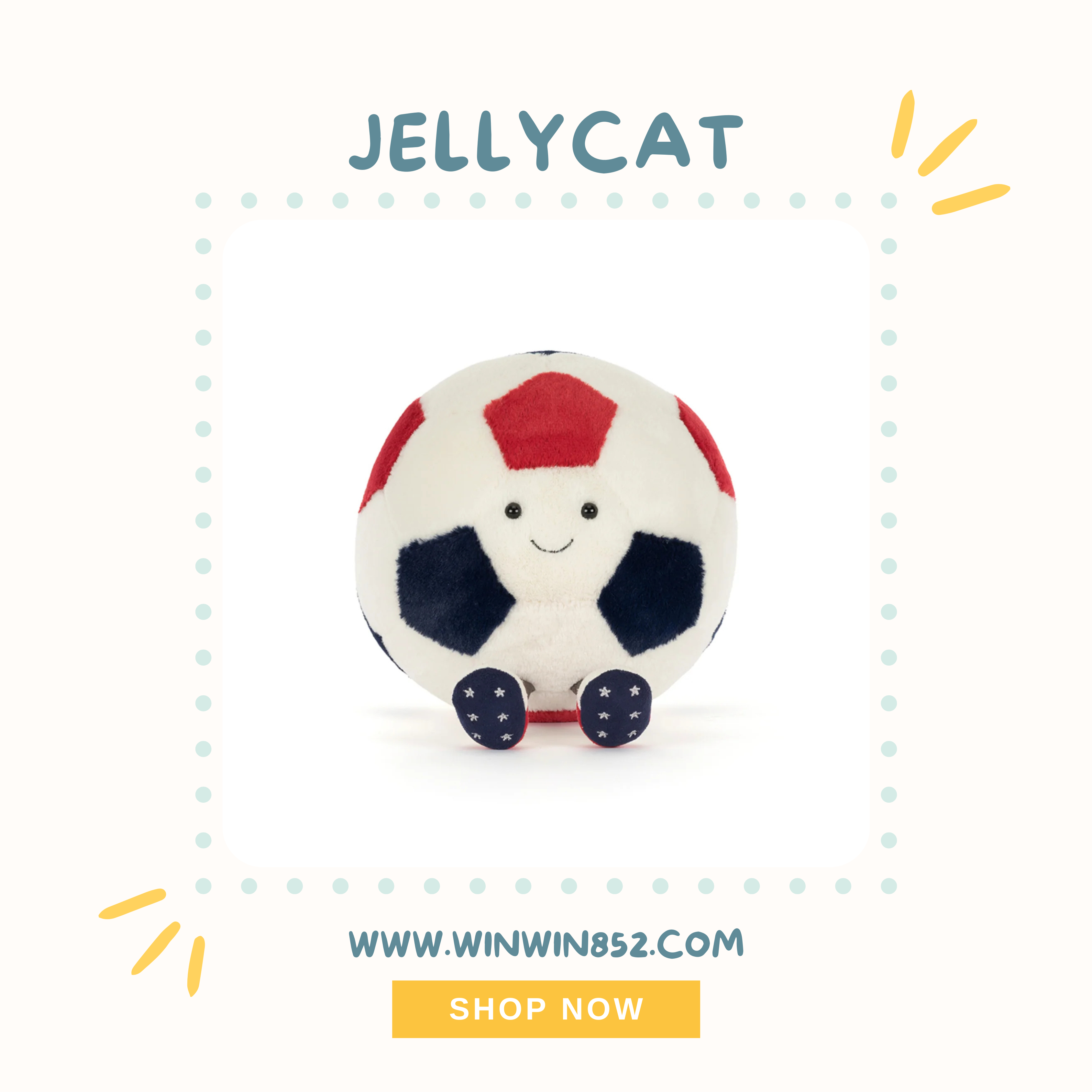 Jellycat Amuseables USA Soccer Ball