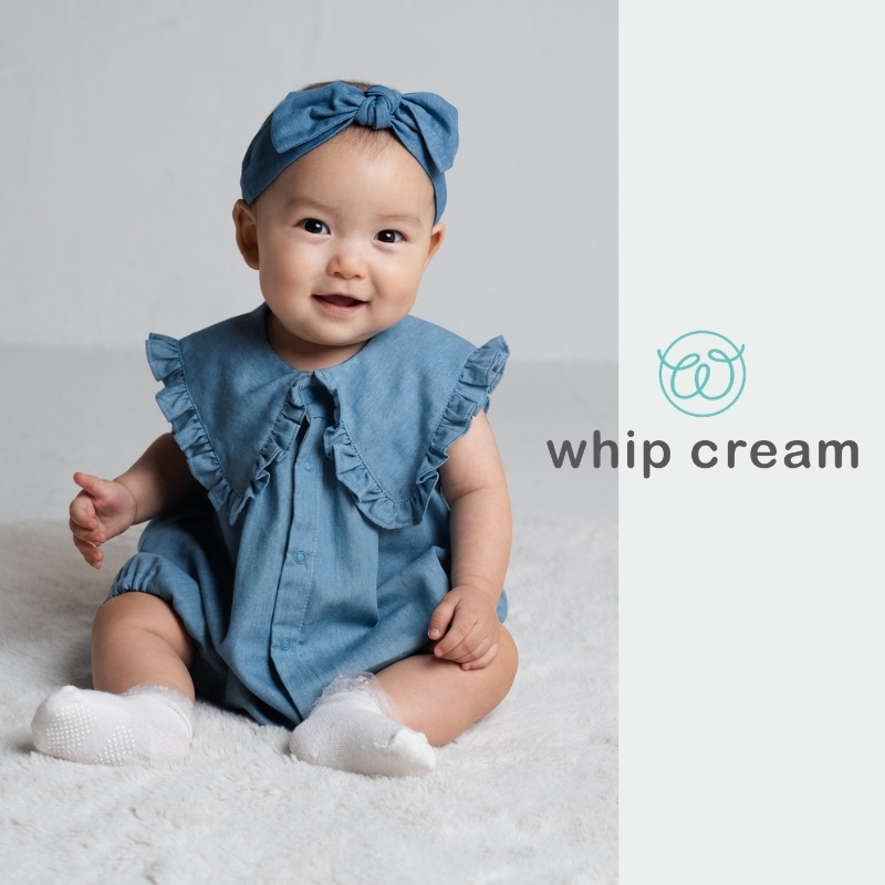 【日本 whip cream】天絲丹寧三角領包屁衣