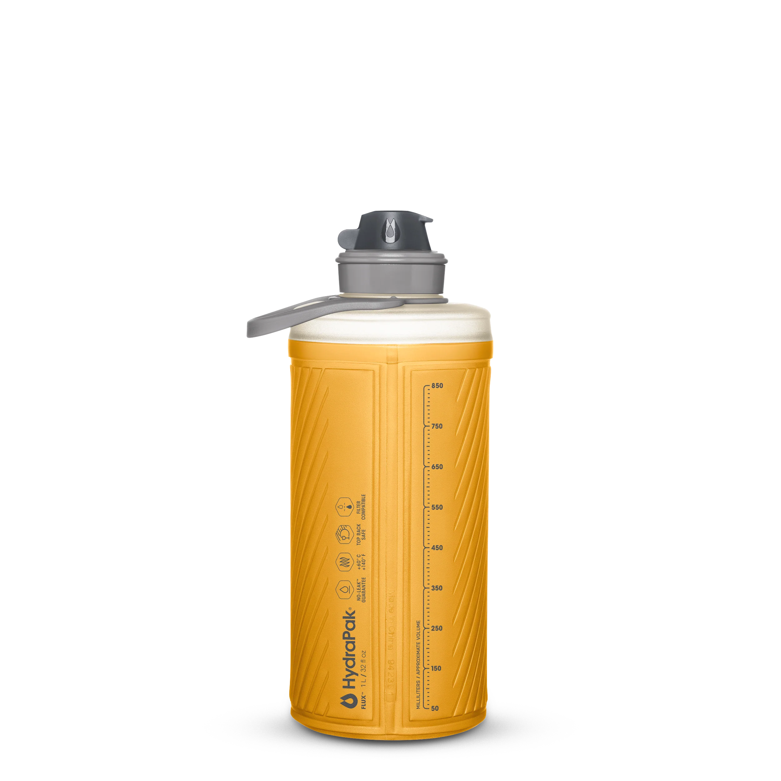 Hydrapak FLUX™ 1L 壓縮式水壺 HPGF420Y 黃色 [HappyOutdoor]