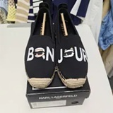 [S] KARL LAGERFELD BLACK WOMEN'S MICHAELA BONJOUR ESPADRILLE CLOSED TOE SANDAL, KL264489-BLACK (SKL1685)