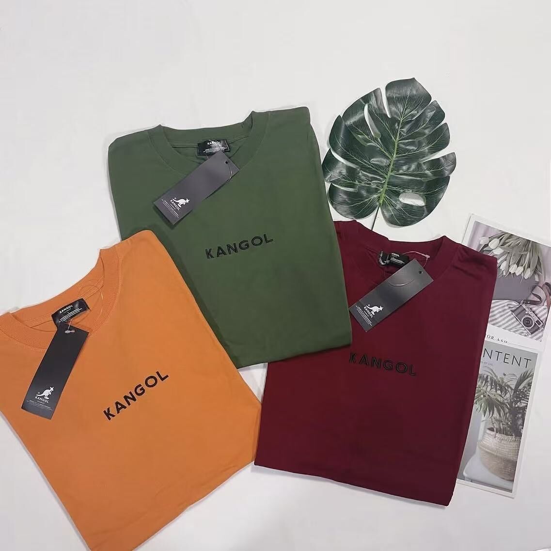KANGOL MIDDLE LOGO TEE 刺繡款