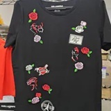 [S] KARL LAGERFELD BLACK ADORNED PARIS TEE, L6WHBE06-BLK (SKL1686)