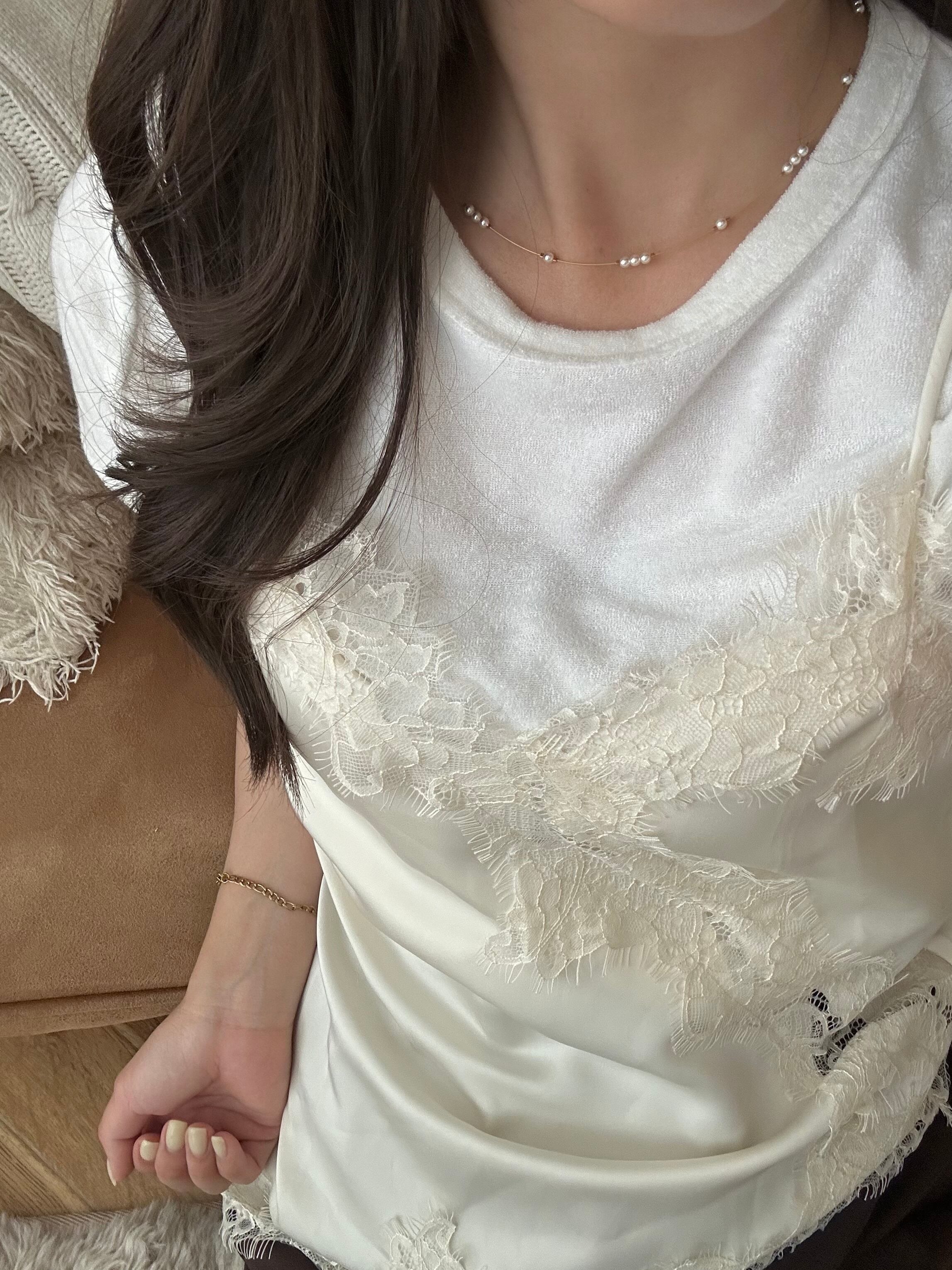 SS wire pearl necklace