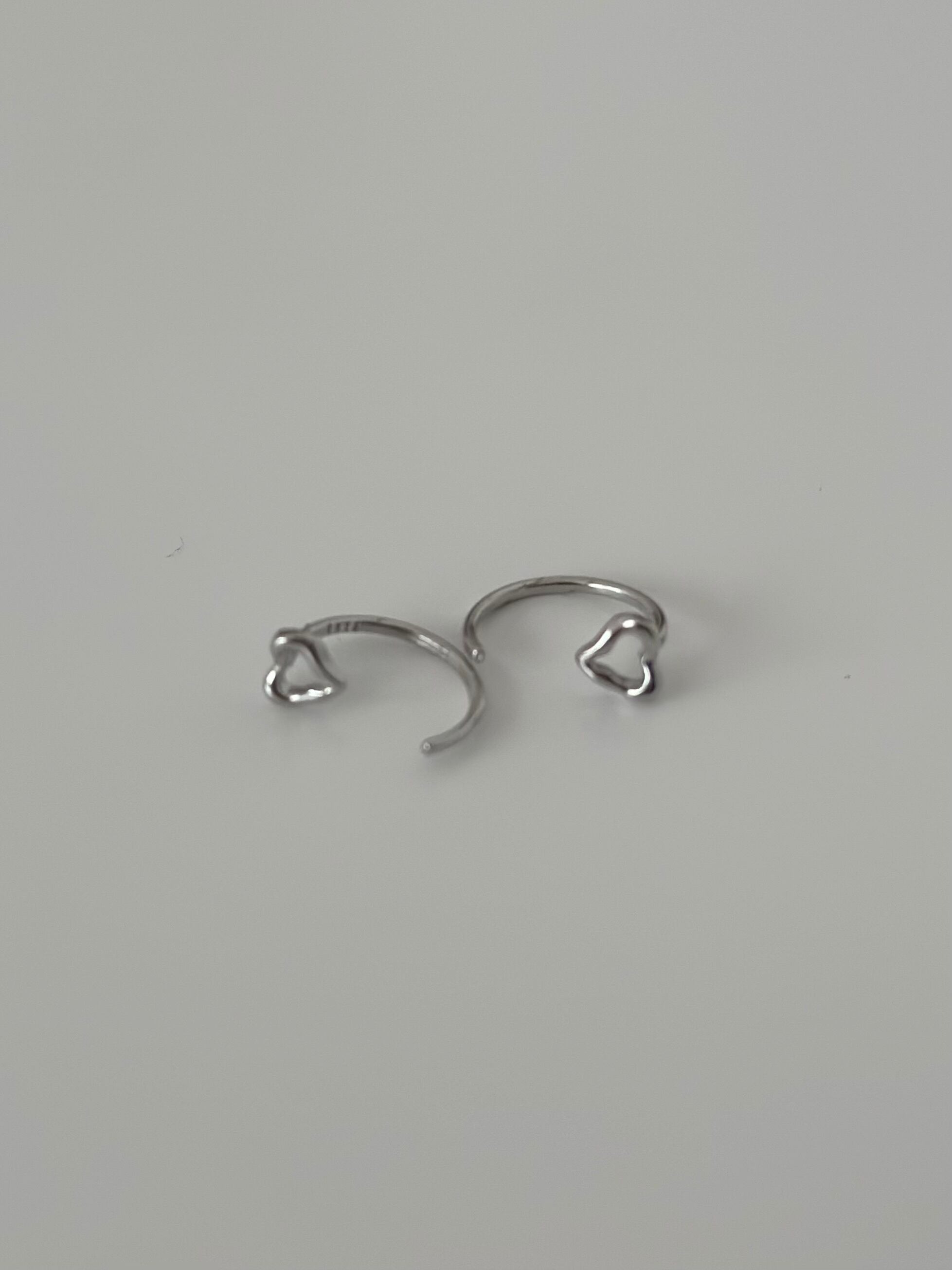 S925 heart frame open hoop pierce
