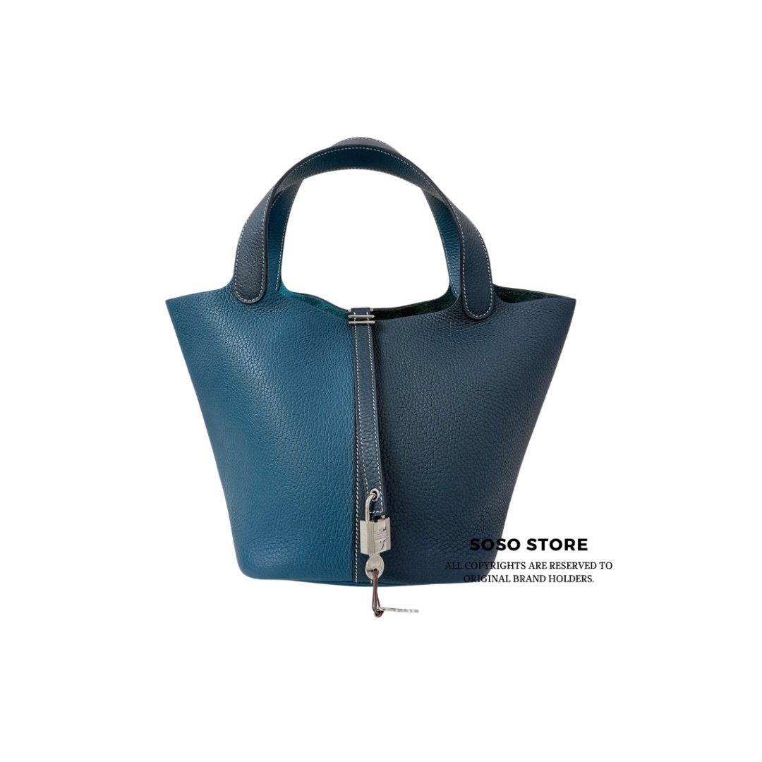 Hermes Picotin Lock Casaque 18 - Vert Cypres and Vert Bosphore / SHW