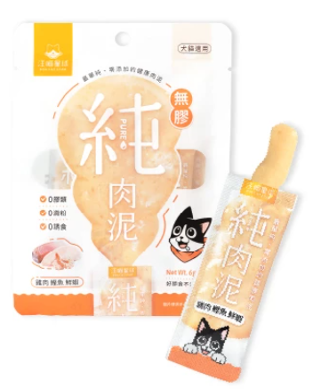 無膠純肉泥-雞肉鰹魚鮮蝦 (6g x 5包)