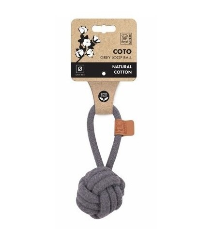 M-Pets 狗玩具．COTO 環形玩具球 灰色8cm