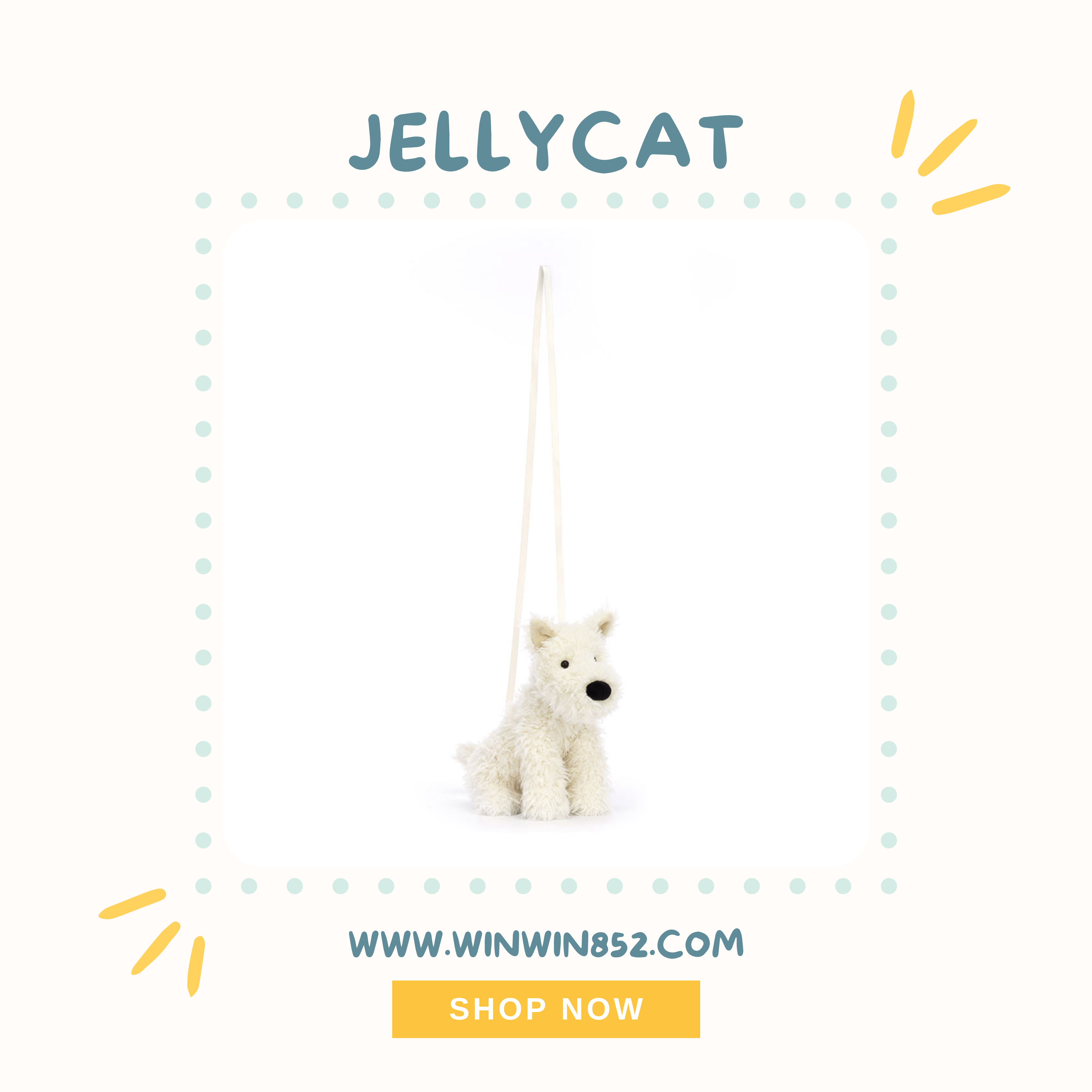 Jellycat Munro Scottie Dog Bag