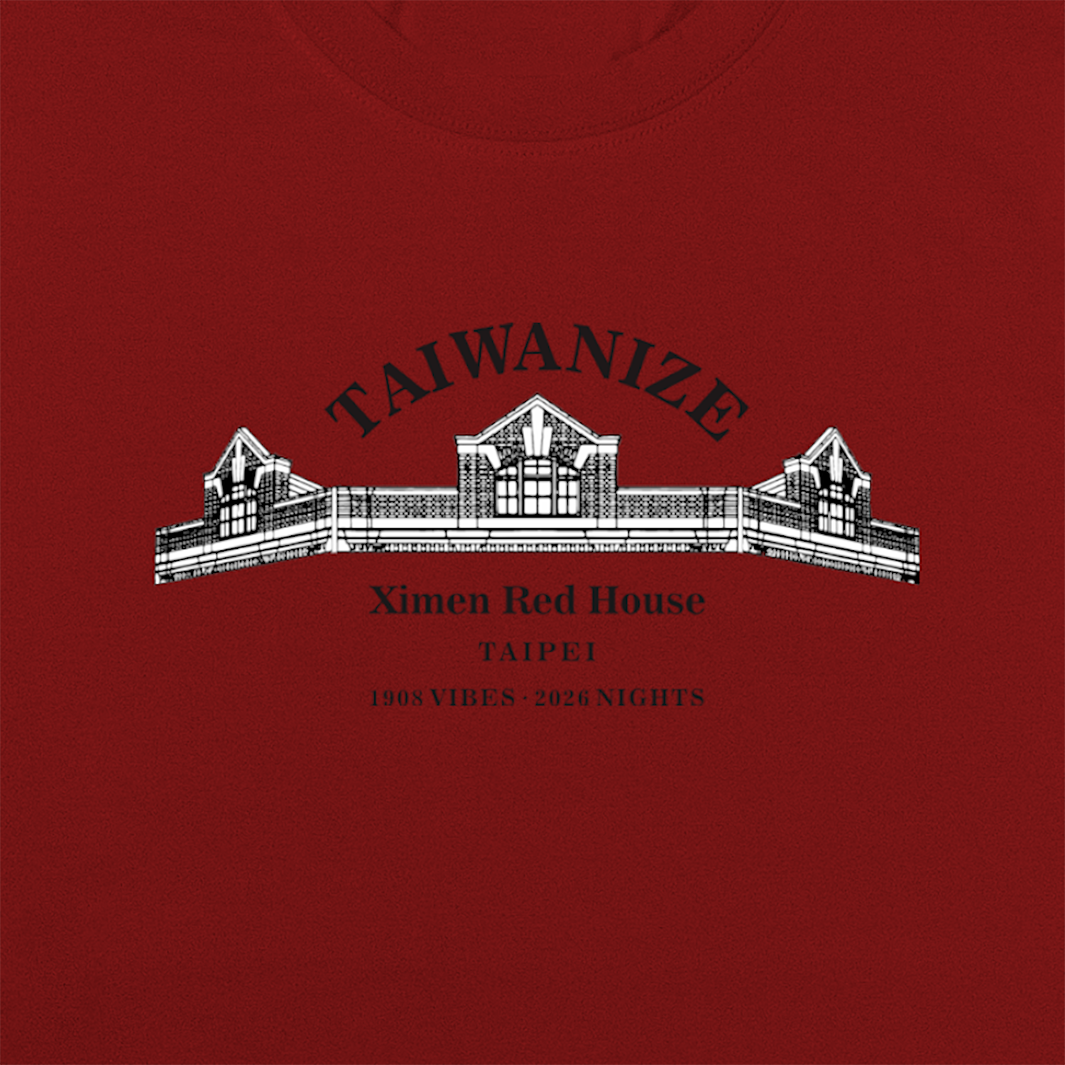 TAIWANIZE 西門紅樓大膠印莫代爾 T-shirt 膠印細節