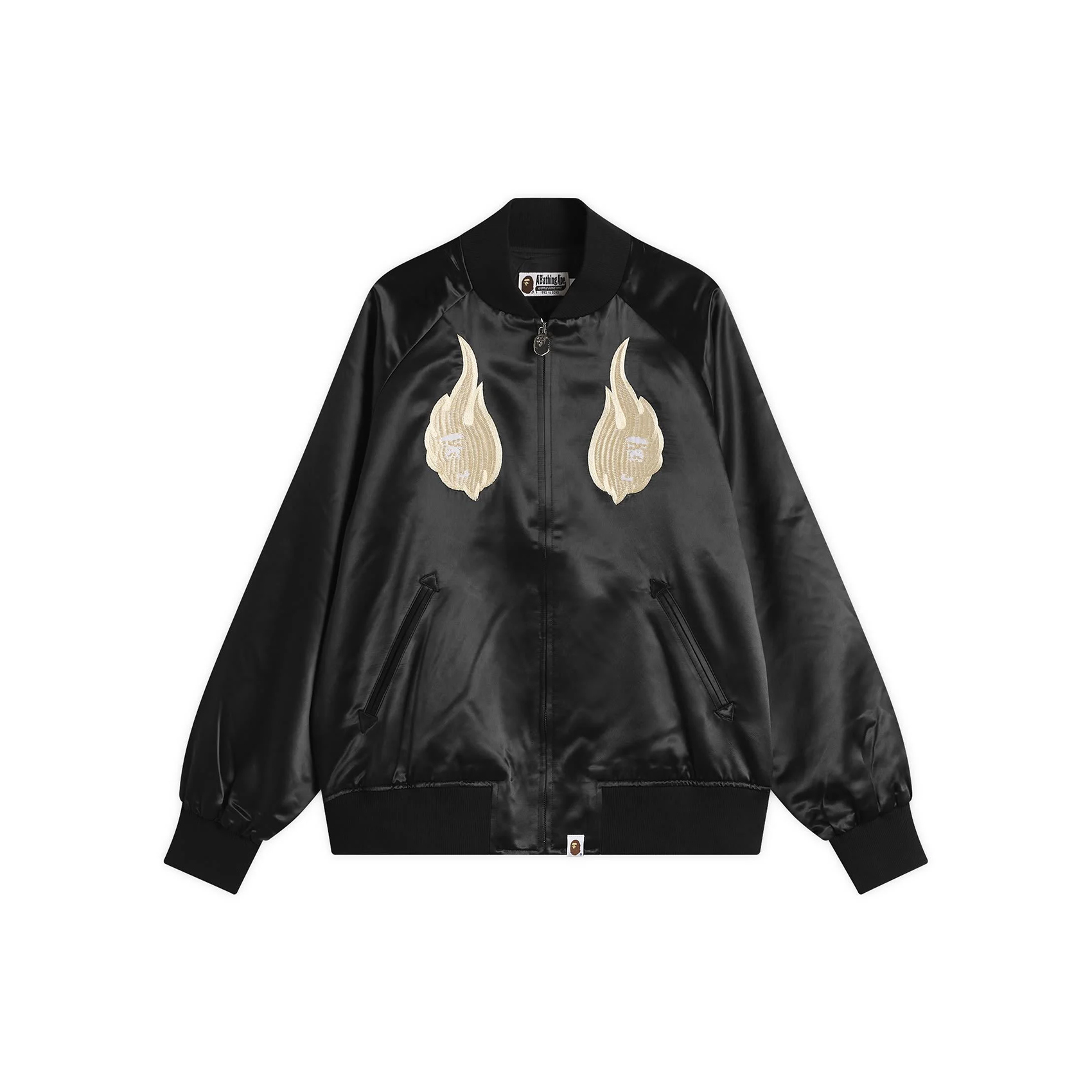 A BATHING APE SKELETON LOGO SOUVENIR JACKET BAPE 骨頭 橫須賀外套 黑色