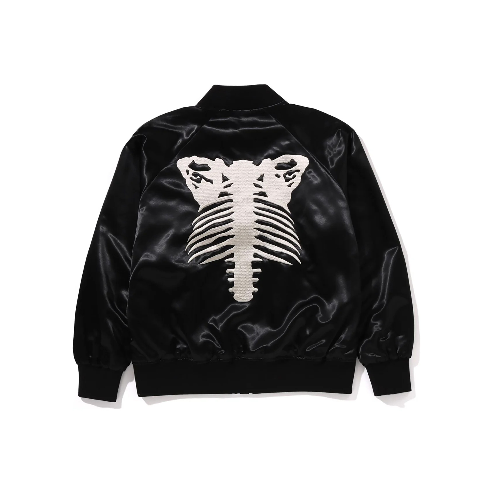 A BATHING APE SKELETON LOGO SOUVENIR JACKET BAPE 骨頭 橫須賀外套 黑色