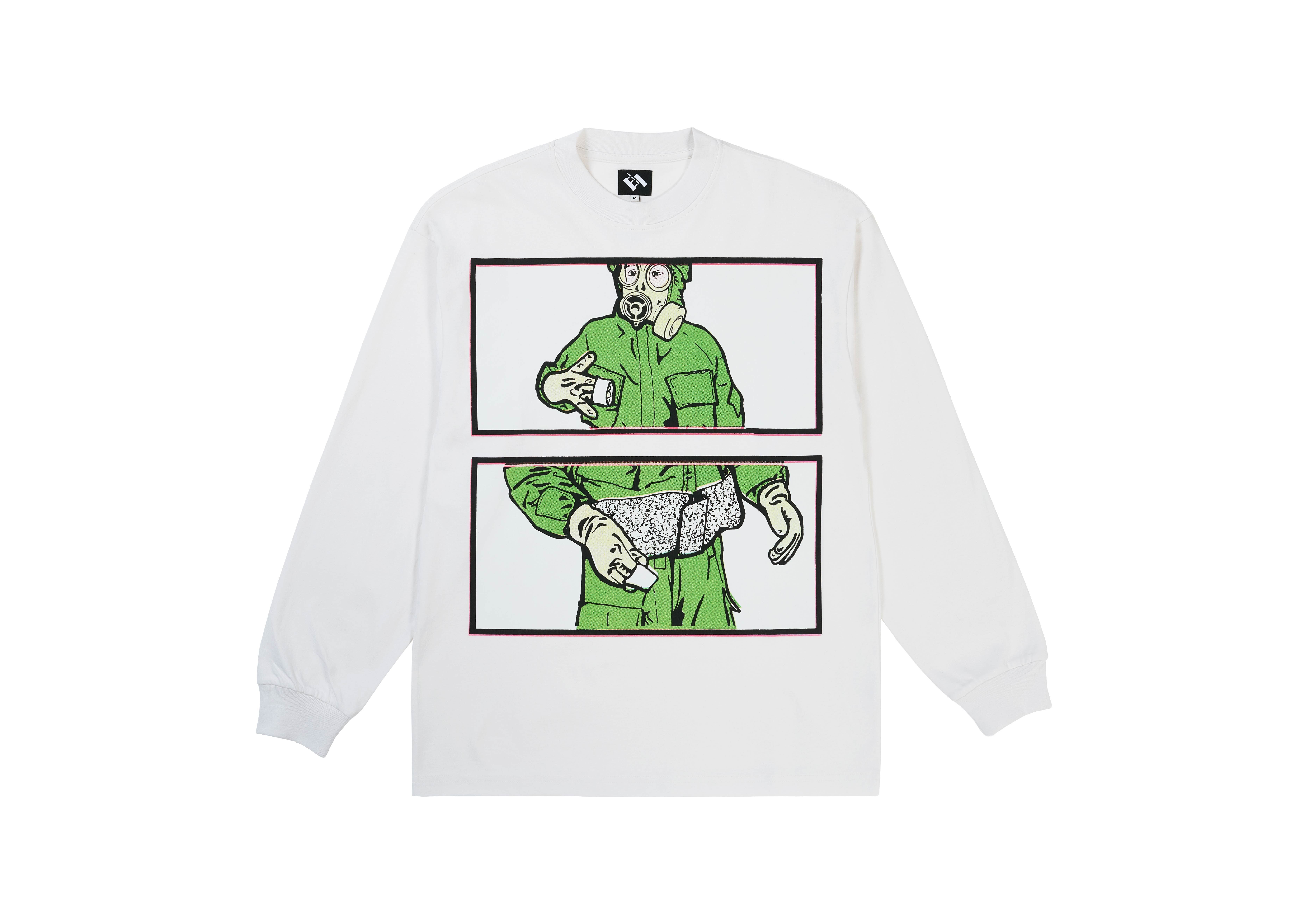 TTT GAS MASK INSTRUCTION LONGSLEEVE WHITE