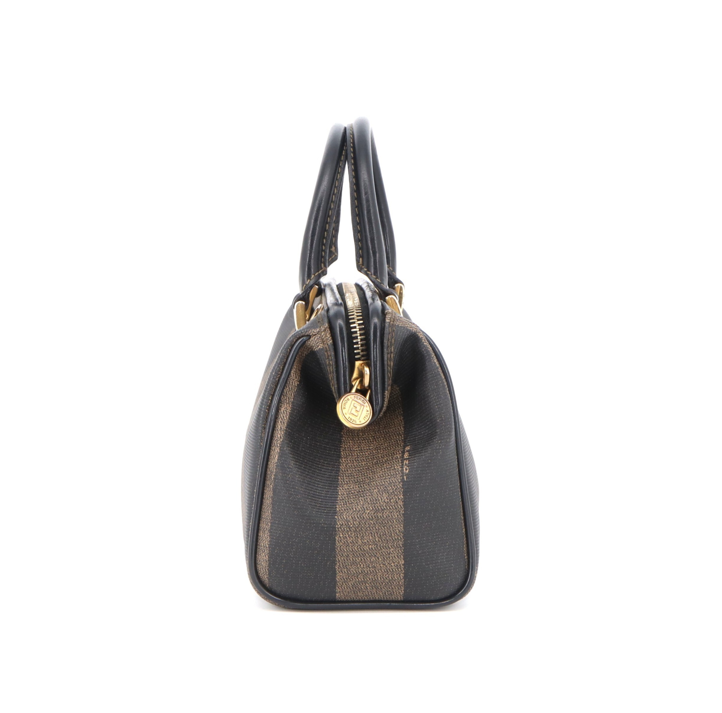 バッグ FENDI PEQUIN LOGO MINI BOATON HAND BAG Fendi Pequin Mini Boston Bag
