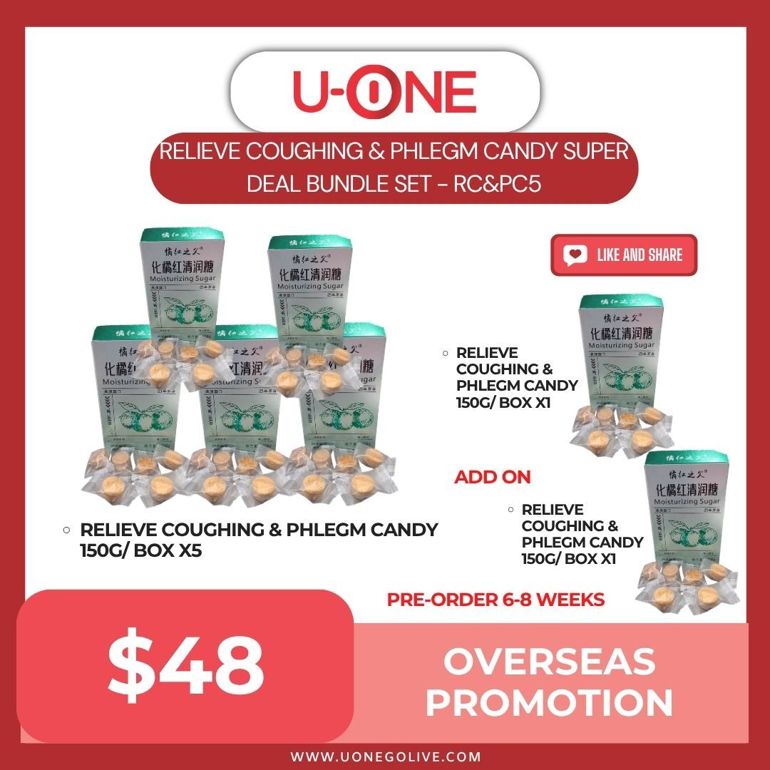 RELIEVE COUGHING & PHLEGM CANDY SUPER DEAL BUNDLE SET - RC&PC5