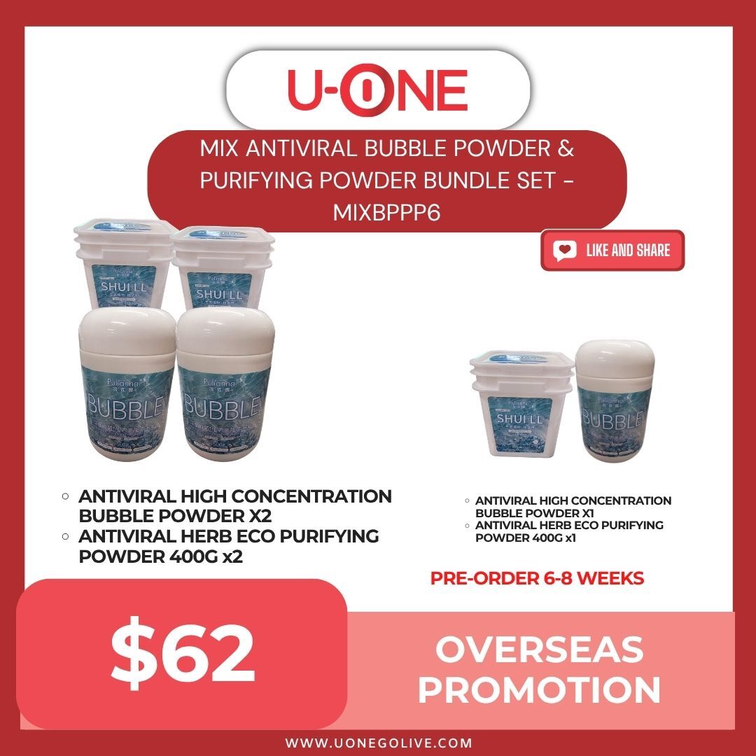 MIX ANTIVIRAL BUBBLE POWDER & PURIFYING POWDER BUNDLE SET - MIXBPPP6