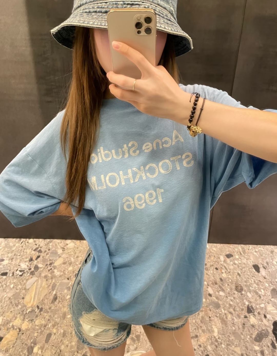 ACNE 漸變款式 字母 Tee