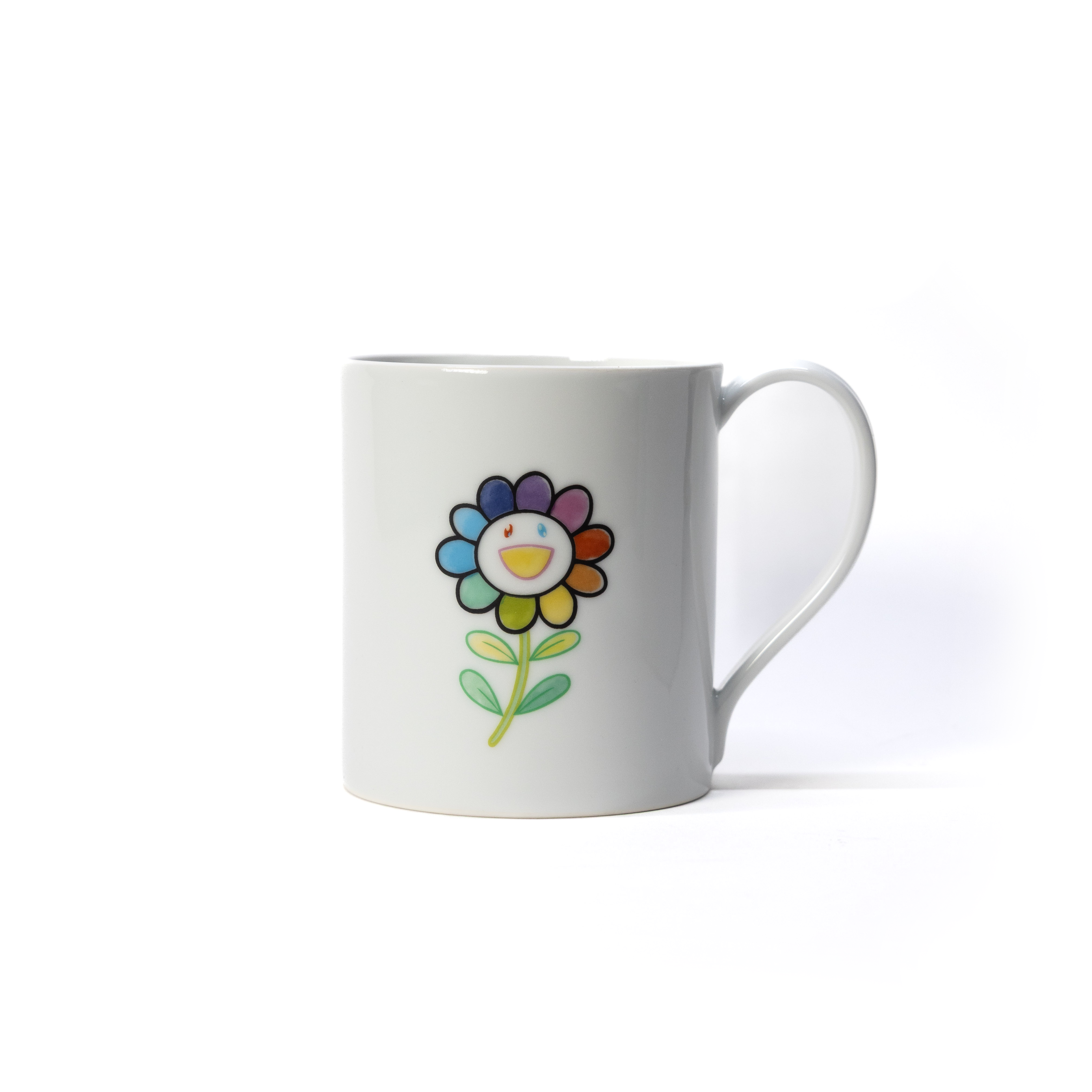 -(C033)-TAKASHI MURAKAMI ARITA WARE FLOWER MUG 村上隆 小花 馬克杯 白-TM-ZZ003608