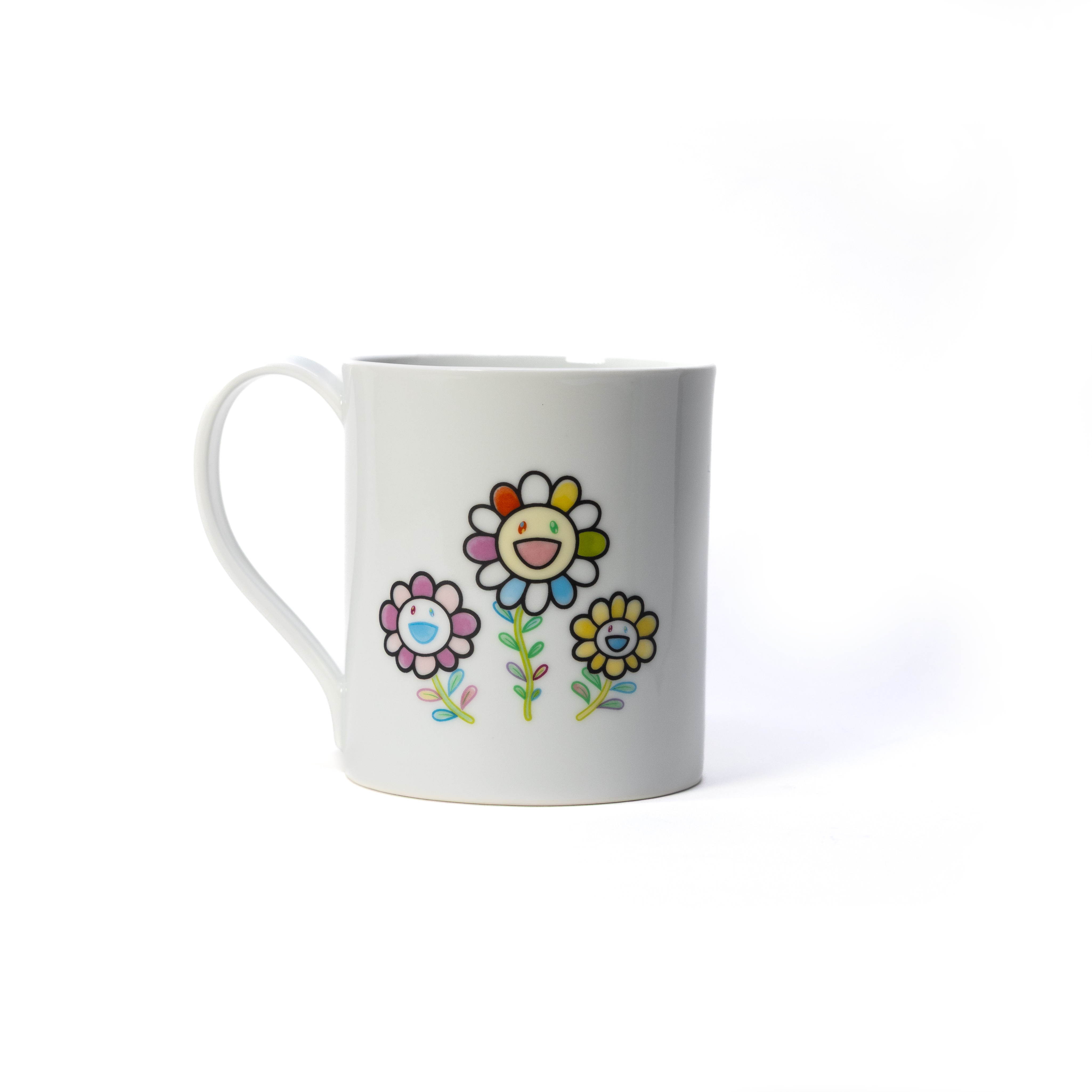 -(C033)-TAKASHI MURAKAMI ARITA WARE FLOWER MUG 村上隆 小花 馬克杯 白-TM-ZZ003608