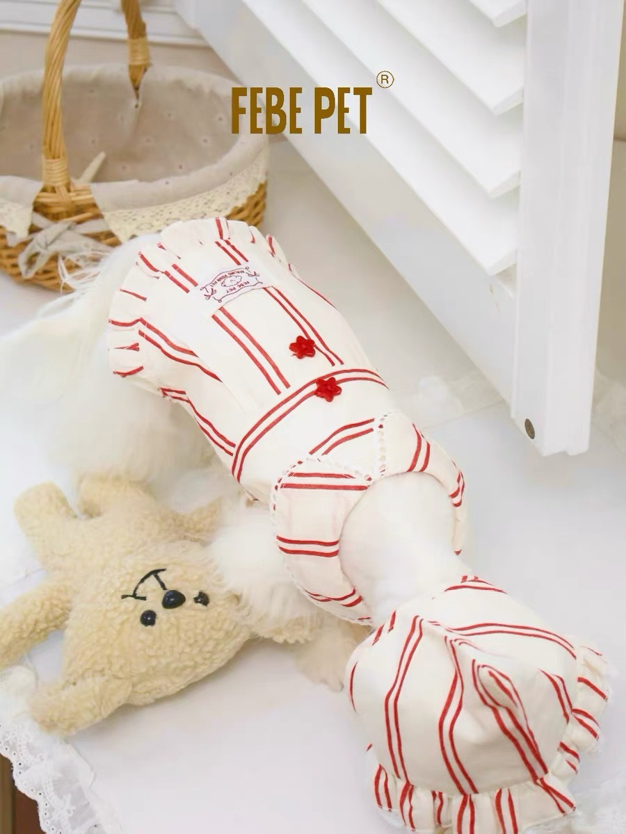 FEBEPET 红白条纹睡裙