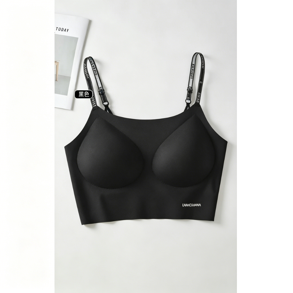 HKCG0605-068 DYH22-小芯氨綸抗菌字母美背 黑色 (A68L-2XL)
