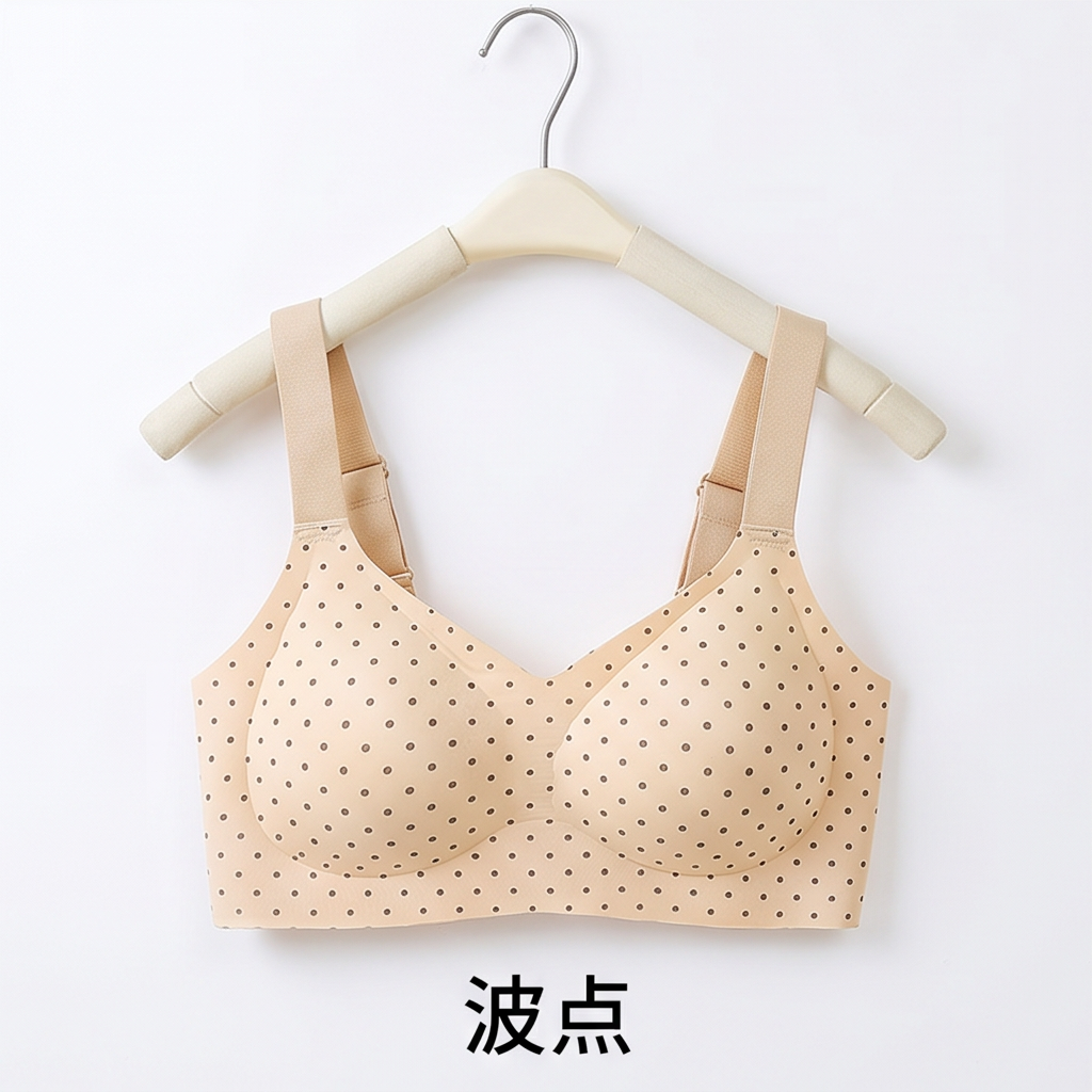 HKCG0605-099 DYH37-裸感無鋼圈印花內衣套裝 波點 (A99M-3XL)