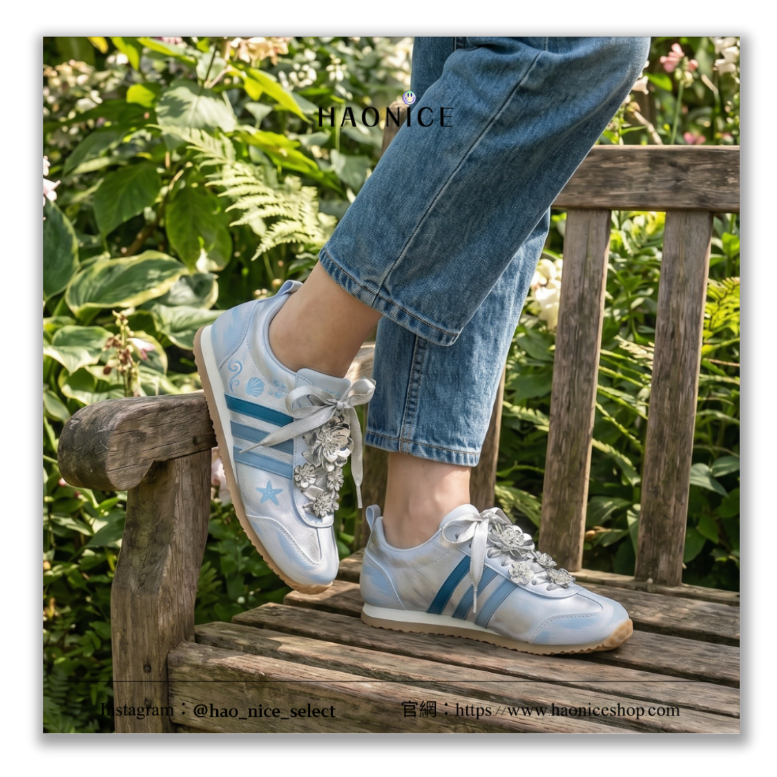【HAO NICE】客製🎨adidas VS JOG 2.0 🎀 海嶼花眠 海洋童話 白銀藍 芭蕾 德訓鞋 休閒鞋 假一賠十 配合legit 驗貨