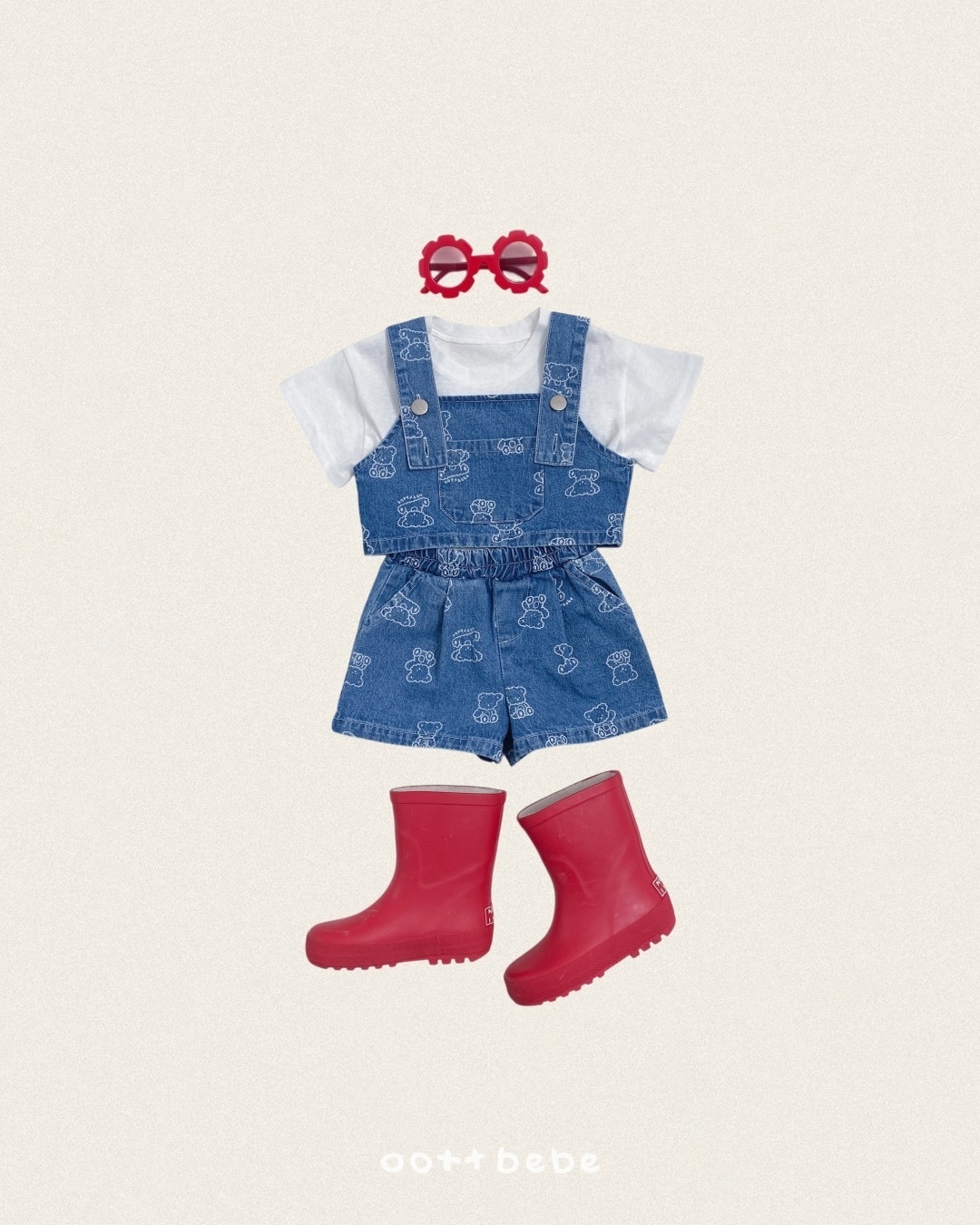 Oott Bebe Otti Denim Crop Overalls