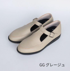 NC20260603-B7-【Recip軟皮工房】日本制 經典優雅瑪麗珍微坡跟平底鞋-灰白色  跟高2.0cm腳尖處1cm 本體/牛皮，底部/合成材質"
